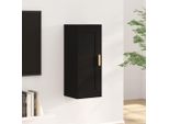 The Living Store Armadio A Muro Nero 35X34X90 Cm Materiale Legno