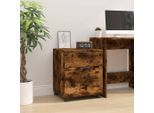 The Living Store Cartella Mobile Con Rotelle Rovere Fumé 45X38X54 Cm