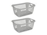 Sunware Basic Cesto Per La Biancheria Grigio 65 Cm - Set Composto Da 2 Pezzi