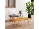The Living Store Set Da Giardino 2 Pezzi Con Cuscini In Legno Massiccio Di Acacia