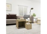 The Living Store Set Di Tavoli Da 3 Pezzi In Legno Rovere Sonoma