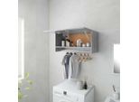 The Living Store Armadio Grigio Cemento 70X32,5X35Cm Materiale In Legno