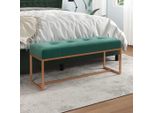 The Living Store Panca Verde Scuro 110X36X45 Cm In Velluto