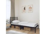 The Living Store Struttura Letto Con Testiera In Metallo Nero 90X200 Cm