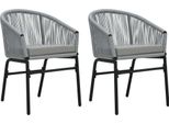 The Living Store Sedie Da Giardino 2 Pz. Rattan Pe Antracite