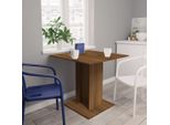 The Living Store Tavolo Da Pranzo In Rovere Marrone 80X80X75 Cm Materiale In Legno