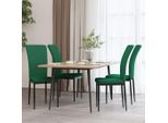 The Living Store Sedie Da Pranzo 4 Pezzi. Velluto Verde Scuro