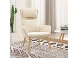 The Living Store Relaxsessel Cremeweiß Samt