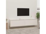 The Living Store Armadi A Muro 2 Pz. Bianco 80X30X35 Cm In Legno Di Pino Massiccio