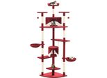 The Living Store Tiragraffi Per Gatti Con Tiragraffi In Sisal 203 Cm Rosso E Bianco