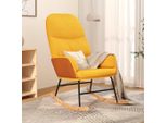 The Living Store Sedia A Dondolo In Tessuto Giallo Senape