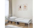 The Living Store Struttura Letto Con Testiera In Metallo Bianco 100X200 Cm