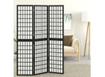 Vidaxl 3 Pezzi Paravento Pieghevole Stile Giapponese 120X170 Cm Nero - Paravento Pieghevole - Divisorio Per Ambienti - Divisorio Per Ambienti