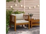 The Living Store Sedia Da Giardino Con Cuscini Bianco Crema In Legno Massiccio Di Acacia