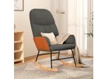 The Living Store Sedia A Dondolo In Tessuto Grigio Scuro