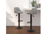 The Living Store Sgabello Da Bar 2 Pezzi. Velluto Grigio Chiaro