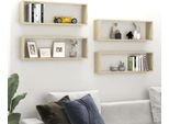 The Living Store Scaffali A Cubo 4 Pz. Rovere Sonoma 80X15X26,5 Cm Materiale In Legno