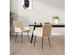 The Living Store Sedie Da Pranzo 2 Pezzi. Tessuto Crema