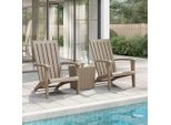 The Living Store Sedie Da Giardino Adirondack 2 Pz. Polipropilene Marrone Chiaro