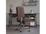 The Living Store Sedia Da Ufficio Con Funzione Reclinabile In Pelle Finta Marrone