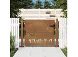The Living Store Cancello Da Giardino 105X105 Cm In Acciaio Corten Grass Design