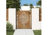 The Living Store Cancello Da Giardino 105X130 Cm In Acciaio Corten Design Ad Albero
