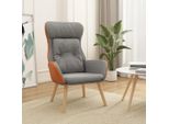 The Living Store Poltrona Relax In Tessuto E Pvc Grigio Chiaro