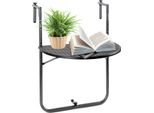 Yakimz Tavolo Da Balcone Tavolo Pensile Tavolo Pensile Pieghevole Tavolo Pensile Regolabile In Altezza Terrazza Semicircolare Metallo Balcone Pieghevole Tavolo Laterale Nero L60 X L64 X H84 Cm
