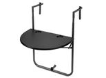Tavolo Da Balcone Da Appendere Yakimz, Pieghevole 60X40 Cm - Tavolo Da Balcone Da Appendere, Tavolo Pieghevole Da Parete, Tavolo Laterale - Nero