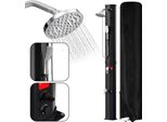 Doccia Solare Doccia Per Piscina Doccia Esterna Shower Pool Travel Deluxe Doccia Da Giardino 60L (Con Copertura Protettiva、Con Doccetta、Nera)