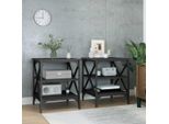 The Living Store Tavolini 2 Pz. Neri 40X42X50 Cm In Materiale Ligneo