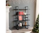Vidaxl Libreria 4 Scomparti Grigio 100X30X140 Cm Materiale A Base Di Legno - Libreria - Librerie - Libreria - Librerie