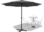Ombrellone Clanmacy Ombrellone A Braccio Laterale 350 Cm Con Protezione Uv, Manovella Grigio Ombrellone Da Giardino Ombrellone Da Mercato Ombrellone Da Spiaggia
