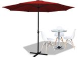 Ombrellone Clanmacy Ombrellone A Braccio Laterale 350 Cm Con Protezione Uv, Manovella Rosso Ombrellone Da Giardino Ombrellone Da Mercato Ombrellone Da Spiaggia