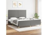 Vidaxl Struttura Letto Con Testiera In Tessuto Grigio Scuro 180X200 Cm - Struttura Letto Con Testiera - Struttura Letto Con Testiera - Struttura Letto - Letto Con Testiera