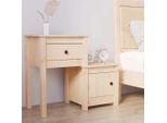 The Living Store Comodino 79,5X38X65,5 Cm In Legno Di Pino Massiccio