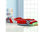 Vidaxl Letto Per Bambini Con Led In Design Auto Da Corsa 90 X 200 Cm Rosso - Letto Per Bambini - Letti Per Bambini - Letto - Letti