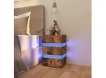 Vidaxl Comodino Led Rovere Fumé 45X35X67 Cm Materiale A Base Di Legno - Comodino - Comodini - Mobiletto - Tavolino