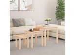 The Living Store Set Tavoli 3 Pezzi. Legno Di Pino Massiccio