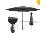 Tolletour Ombrellone A Sbalzo 350 Cm Con Protezione Uv, Manovella - Ombrellone Da Giardino Grigio Ombrellone Da Spiaggia