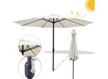 Tolletour Ombrellone A Braccio Laterale 350 Cm Con Protezione Uv, Manovella Beige Ombrellone Da Giardino Ombrellone Da Mercato Ombrellone Da Spiaggia