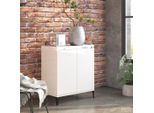 The Living Store Credenza Bianca Lucida 60X35X70 Cm Materiale A Base Di Legno