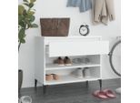 The Living Store Portascarpe Bianco 70X36X60 Cm Materiale A Base Di Legno