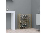 The Living Store Portabottiglie Per 48 Bottiglie In Metallo Dorato