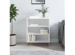The Living Store Credenza Bianca Lucida 57X35X70 Cm Materiale A Base Di Legno