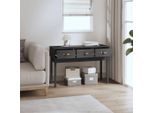 The Living Store Tavolo Consolle Grigio 114X40X75 Cm In Legno Di Pino Massiccio