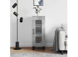 The Living Store Credenza Cemento Grigio 34,5X34X90 Cm Materiale A Base Di Legno