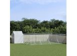 The Living Store Cuccia Per Cani Da Esterno Con Tetto Silver 6X6X2,5M Acciaio Zincato