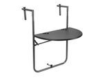 Tavolo Pensile Da Balcone Tavolo Da Giardino Tavolo Da Balcone Tavolo Pensile Pieghevole 64X60X83,5 Cm Con 3 Altezze Regolabili, Piano D'appoggio 60X40 Cm, In Look Rattan, Nero