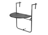 Tolletour Tavolo Pensile Da Balcone Tavolo Da Giardino Tavolo Da Balcone Tavolo Pensile Pieghevole 64X60X83,5 Cm Con 3 Altezze Regolabili, Piano Del Tavolo 60X40 Cm, In Look Rattan, Nero